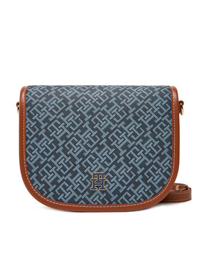 Tommy Hilfiger Tommy Hilfiger Torebka Th Monoplay Leather Saddle Bag AW0AW17414 Granatowy