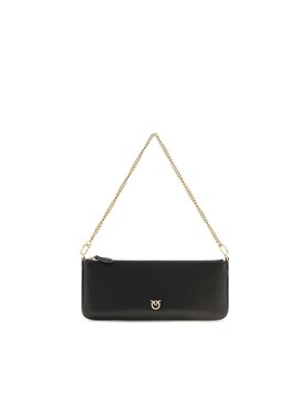 PINKO PINKO Τσάντα Black Calf Leather Bos Taurus Shoulder Μαύρο