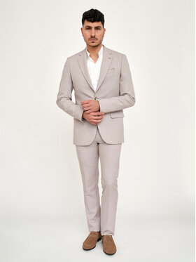 VILLARO VILLARO Marynarka MAR707 Beżowy Slim Fit