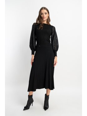 CLICK CLICK Midi sukňa 50-704 Čierna Comfortable Fit