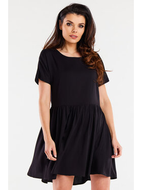 Awama Awama Sukienka letnia A517 Czarny Basic Fit