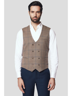 Lancerto Lancerto Kamizelka Foligno KA131224000013 Beżowy Slim Fit