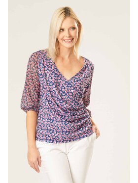 QUIOSQUE QUIOSQUE Halenka POPIK BLOUSE Tmavomodrá Regular Fit