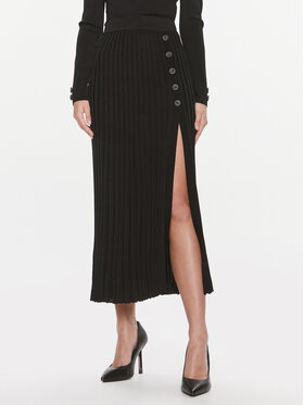 Guess Guess Spódnica plisowana Shopie Pleated Skirt W4RD99 Z3D60 Czarny Regular Fit