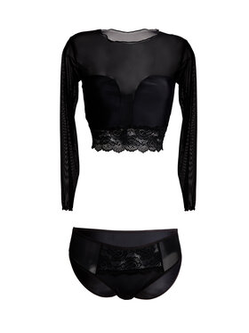 DKaren Lingerie DKaren Lingerie Komplet bielizny Becca Czarny Slim Fit