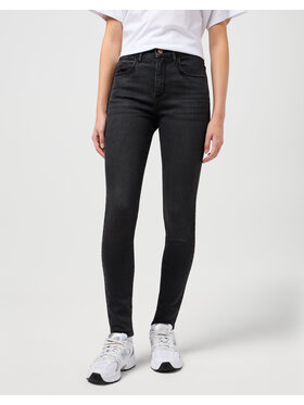 Wrangler Wrangler Spodnie materiałowe HIGH SKINNY Niebieski Skinny Fit