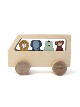 Trixie Baby Trixie Baby Zabawka Drewniany autobus dla zwierząt Kolorowy