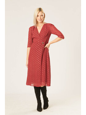 QUIOSQUE QUIOSQUE Sukienka codzienna RIBBONA DRESS NEW Czerwony Regular Fit
