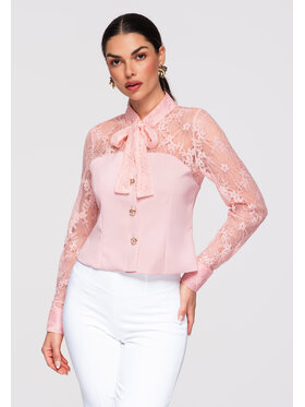 Ombre Ombre Koszula OW-SH-E0036 Różowy Slim Fit
