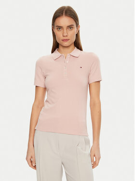 Tommy Hilfiger Tommy Hilfiger Polo marškinėliai 1985 WW0WW43225 Rožinė Slim Fit