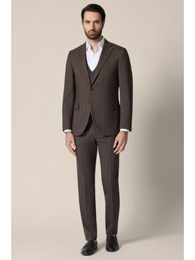 Lancerto Lancerto Garnitur Ceuta GA073126000014 Brązowy Slim Fit