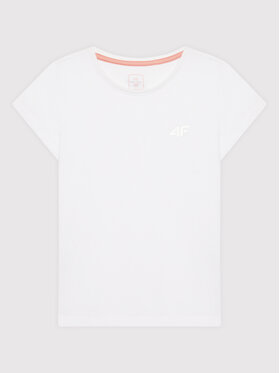4F 4F T-Shirt HJZ21-JTSD001 Biały Regular Fit