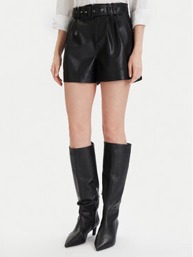 Morgan Morgan Kratke hlače od imitacije kože 242-SHOANE Crna Slim Fit