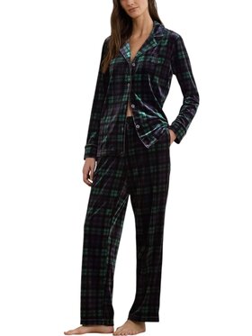 LAUREN RALPH LAUREN LAUREN RALPH LAUREN Pigiama pj set - Ralph Lauren - velvet check Verde Regular Fit