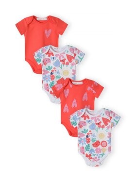 MINOTI MINOTI Komplet 4 par body 16mbaby 12 Czerwony Regular Fit