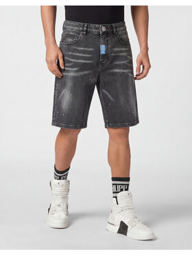 PHILIPP PLEIN PHILIPP PLEIN Džínové šortky 31790 Šedá Loose Fit