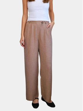 TeeShoppen TeeShoppen Spodnie materiałowe 'Basic Collection' Brązowy Regular Fit