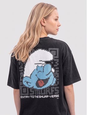 Smerfy Smerfy T-Shirt 132204 Czarny Oversize