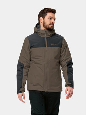 Jack Wolfskin Jack Wolfskin Kurtka przeciwdeszczowa Jasper Ins Jkt 1114321 Brązowy Regular Fit