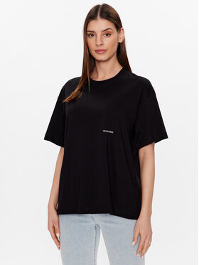 Trussardi Trussardi T-Shirt Greyhound Backprint 56T00559 Czarny Relaxed Fit