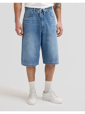 Lee Lee Szorty jeansowe JORT WITH DRAWSTRING Niebieski Loose Fit