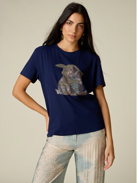 Oltre Oltre T-shirt G098J104983N034 Blu Regular Fit