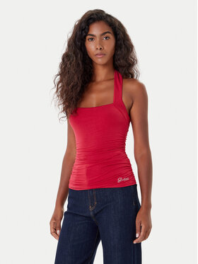 Guess Guess топ W5YP28 KACM2 Червен Regular Fit