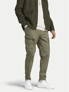 Jack & Jones Jack & Jones Medžiaginės kelnės Stace 12194246 Žalia Tapered Fit