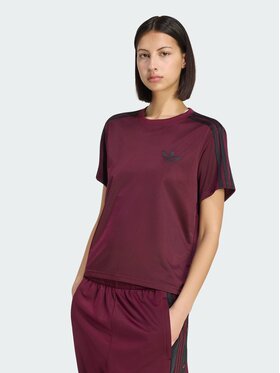 adidas adidas T-Shirt FIREBIRD TEE Bordowy Loose Fit