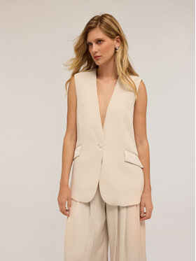 Motivi Motivi Bluzka 2676Q001875N002 Écru Slim Fit