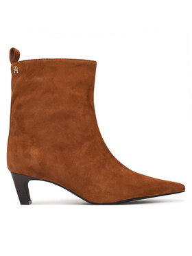 Tommy Hilfiger Tommy Hilfiger Μποτάκια Kitten Heel Suede Ankle Boot FW0FW09670 Πορτοκαλί