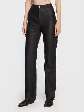 Remain Remain Pantaloni di pelle Leather RM1700 Nero Regular Fit