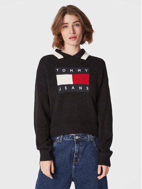 Tommy Jeans Tommy Jeans Sweter Flag DW0DW14951 Czarny Regular Fit