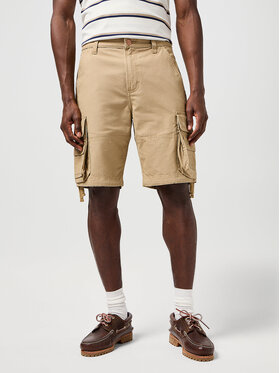 Wrangler Wrangler Szorty materiałowe CJ CARGO SHORT Brązowy Regular Fit