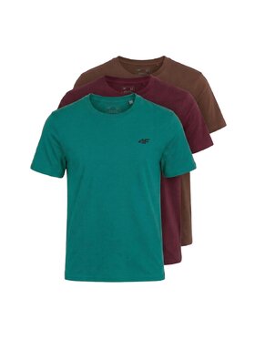 4F 4F T-Shirt Z-TTSHM3948-3-D Bordowy Regular Fit