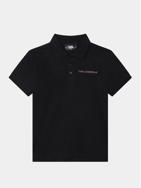 Karl Lagerfeld Kids Karl Lagerfeld Kids Polo Z25421 S Czarny Regular Fit