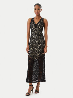 Guess Guess Koktejlové šaty W5GT37 KCS90 Černá Slim Fit