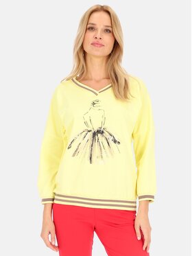 Perso Perso Bluzka TLE242078F Żółty Regular Fit
