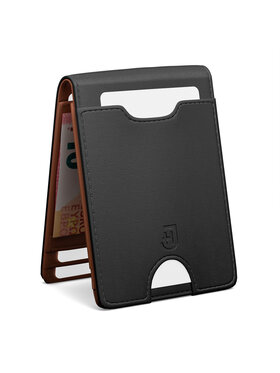 James Hawk James Hawk Mały Portfel Męski Męski skórzany portfel slim z RFID Czarny