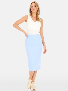 Perso Perso Spódnica JPE242406F Błękitny Fitted Fit