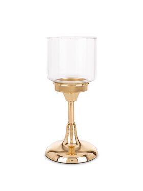 MIAhome MIAhome Świecznik złoty z kloszem 24x11 cm LAMBONG Złoty
