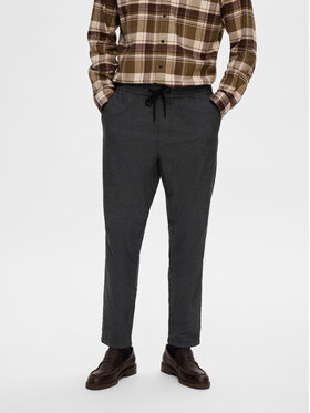 Selected Homme Selected Homme Kalhoty z materiálu 16090956 Šedá Slim Tapered Fit
