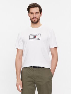 Tommy Hilfiger Tommy Hilfiger T-Shirt Big Graphic MW0MW34204 Biały Regular Fit