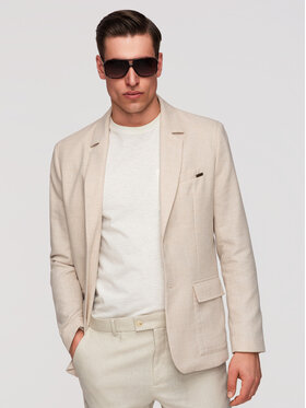 Ombre Ombre Marynarka M169 Beżowy Regular Fit