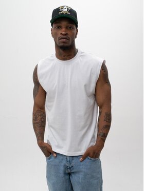 Urban City Urban City Bezrękawnik BEZRĘKAWNIK Tank Top Męski BAWEŁNIANY Koszulka Bez Rękawów Męska Biała UrbanCity GŁADKI M Biały Regular Fit
