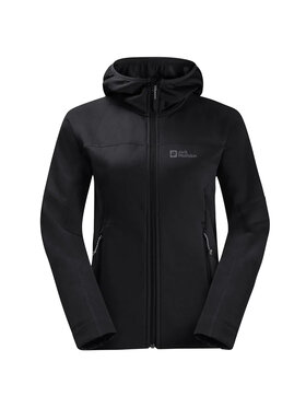 Jack Wolfskin Jack Wolfskin Polar Jack Wolfskin Hirschberg Hooded FZ W Czarny Regular Fit