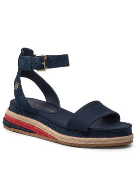 Tommy Hilfiger Tommy Hilfiger Espadrile Colored Rope Low Wedge Sandal FW0FW06233 Bleumarin