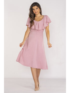 Awama Awama Sukienka letnia A659 Różowy Basic Fit
