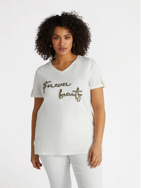 Fiorella Rubino Fiorella Rubino T-Shirt G135L008433N011 Biały Regular Fit