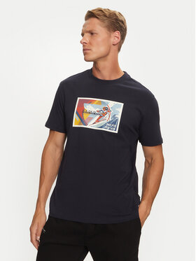 Napapijri Napapijri T-shirt S-Portalet Ss NP0A4I3E Tamnoplava Relaxed Fit
